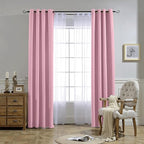 NICETOWN Crystal Pink Blackout Curtains for Living Room, Window Treatment Thermal Insulated Room Darkening Grommet Drapes Sound Dampening for Bedroom, 2 Panels, W37 x L72