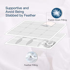 ELEMUSE Twin XL Size Fusion Goose Down Featherbed Mattress Topper for College Dorm, Thick and Fluffy Double Layer Pillowtop Mattress Pad, with 8-21 Inch Deep Pocket