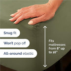 Twin XL 4 Piece Sheet Set - Comfy Breathable & Cooling - Ultra Soft Hotel Luxury Bedding Set w/ 8-16 Inch Deep Pockets - 1 Flat & 1 Fitted Sheet & 2 Pillowcases - Wrinkle Free & Easy Care - Sage Green