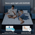 ELEMUSE 10 Inch King Mattress in a Box, Memory Foam Hybrid Mattress with Individually Pocketed Springs for Isolate Motion, Pressure Relief, CertiPUR-US Certified
