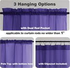 Chyhomenyc Purple Sheer Curtains 72 Inch Length 2 Panels, Light Filtering Soft Airy Rod Pocket Voile Window Curtain Drapes for French Door Bedroom Living Room, Each 42Wx72L Inches