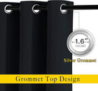 NICETOWN Black Blackout Curtains 84 inch Length 2 Panels, Grommet Thermal Insulated Window Treatments Light & Sound Reducing Drapes for Living Room/Bedroom, W46 x L84