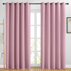 NICETOWN Blackout Sliding Door Curtains 84 inch Length 2 Panels - Thermal Insulated Solid Grommet Room Darkening Window Treatments for Bedroom/French Door (Crystal Pink, 2 Panels, W66 x L84)