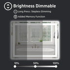 48"x 38" LED Bathroom Mirror with Lights, Double Lighting Sources Dimmable, Backlit + Front Lit, Anti-Fog, Lighted Bathroom Vanity Mirror for Wall(Horizontal/Vertical)