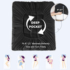 Mattress Topper Twin XL College Dorm, Bed Topper Twin XL Cooling Mattress Pad Cover for College, Black Pillow Top Mattress Topper with Deep Pockets, Breathable Fluffy Fill Mattress Protector