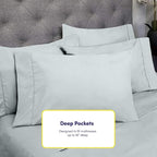 Full Size Bed Sheets - 6 Piece 1500 Supreme Collection Fine Brushed Microfiber Deep Pocket Full Sheet Set Bedding - 2 Extra Pillow Cases, Great Value, Full, Porclain Blue