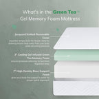 EGO White 10 inch King Memory Foam Mattress, Gel Green Tea Mattress Bed in a Box, CertiPUR-US Certified, 76"x80", Medium Firm