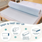 Airensky 4 Inch Memory Foam Mattress Topper, Cooling Gel Infused High Density Twin (39"x75") Topper with Removable Skin-Friendly Cover, Bed Topper for Pressure Relief Back Pain, CertiPUR-US Certified