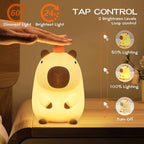 LED Cute Silicone Night Light Squishy Animal Lamp, Dimmable Nursery Nightlight, Rechargeable Bedside Touch Lamp for Breastfeeding Kawaii Gifts Room Decor