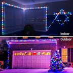 LED Rope Lights Outdoor String Light Battery Powered with Remote Control, 8 Modes Color Changing Waterproof LED Strip Light Fairy Light 40Ft for Christmas Party Camping Decoration, 1 P