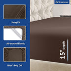 DREAMCARE Queen Size Sheets - Cooling Bed Sheets - 4pcs Set - up to 15" Deep Pocket Queen Sheet Set - Sheets Queen Size Bed - Soft & Long Lasting 100% Fine Microfiber with Side Pocket - Mocha Brown