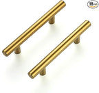 Ravinte 18 Pack 5 Inch Cabinet Pulls Brushed Brass Stainless Steel Kitchen Drawer Pulls Cabinet Handles 5”Length, 3” Hole Center