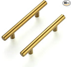 Ravinte 60 Pack 5 Inch Cabinet Pulls Brushed Brass Stainless Steel Kitchen Drawer Pulls Cabinet Handles 5”Length, 3” Hole Center