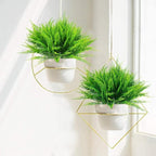 8 Bundles Ferns Artificial Plant Flower Outdoor Fake Boston Fern Bushes UV Resistant Plastic Faux Fern Greenery Stems Leaves for Home Indoor Outside Ground Porch Garden Arrangements Décor