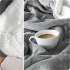NANPIPER Sherpa Blanket Twin Size for Couch, Warm and Lightweight Throw, Soft Fuzzy Plush Fleece for Winter, Lunar Rock Grey 60x80 Inches