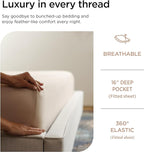 Threadmill Luxury 800 Thread Count Queen 100% Cotton Sheets - Light Beige Sateen Weave Bed-Sheets, Better Than Egyptian Cotton,4 Pc Solid Soft Bedding Set, Fits 16" Deep Pocket