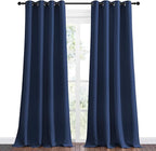 NICETOWN Navy Blackout Curtains 120" Long for Living Room, 55" W, Set of 2, Thermal Insulated Window Treatment Light Reducing Room Darkening Drapes for Boys Kids Bedroom, Classroom, Apartment
