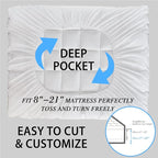 CYMULA Mattress Topper Short Queen Size - Extra Thick Cooling Mattress Pad Cover for Back Pain - Soft Mattress Protector Bed Topper Pillow Top with 8-21 Inch Deep Pocket 3D Snow Down Alternative Fill
