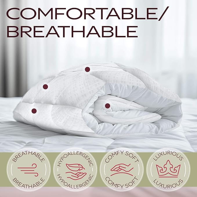 MAXI Short Queen Mattress Pad - Luxurious Cotton Sateen Mattress Protector - Soft, Comfortable, and Breatheable Mattress Cover - Mattress Pad Protects Mattress from Dust, Dirt, Spills, and Stains