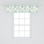 Ambesonne Turtles Window Valance Pack of 2, Illustration of Repeating Motifs of Animal Print in Assorted Tones, Rod Pocket Curtain Valances for Kitchen Bedroom, 54" X 12", Seafoam and Grey Yellow