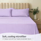 LuxClub 4 PC King Sheet Set, Breathable Luxury Bed Sheets, Deep Pockets Wrinkle Free Cooling Bed Sheets Machine Washable Hotel Bedding Silky Soft - Lavender King