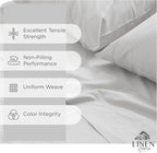 Linen Home 100% Cotton Percale Sheets King Size, Silver, Deep Pocket, 4 Pieces Set - 1 Flat, 1 Deep Pocket Fitted Sheet and 2 Pillowcases, Crisp Cool and Strong Bed Linen