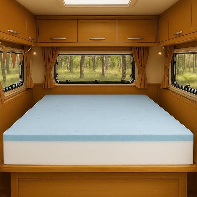 Foamma 8" x 34" x 75" Gel Memory Foam RV Bunk Mattress Replacement, Medium Firm, Pressure Relieving, Cooling Premium Comfort, USA Made, No Cover