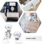 Ravinte 10 Pack Crystal Drawer Knobs - Glass Cabinet Knobs, Diamond Shaped, 30 mm with Silver Base