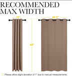 NICETOWN Blackout Window Curtains and Drapes for Kitchen, Window Treatment Thermal Insulated Solid Grommet Blackout Drapery Panels (Set of 2, 55 by 68 inches, Cappuccino)