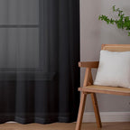 Aiyufeng Black Curtains - Farmhouse Semi Sheer Window Covering, Light & Airy Privacy Panels for Bedroom, Living Room, Patio, Glass Door, 40 inch Width x 45 inch Length, Set of 2