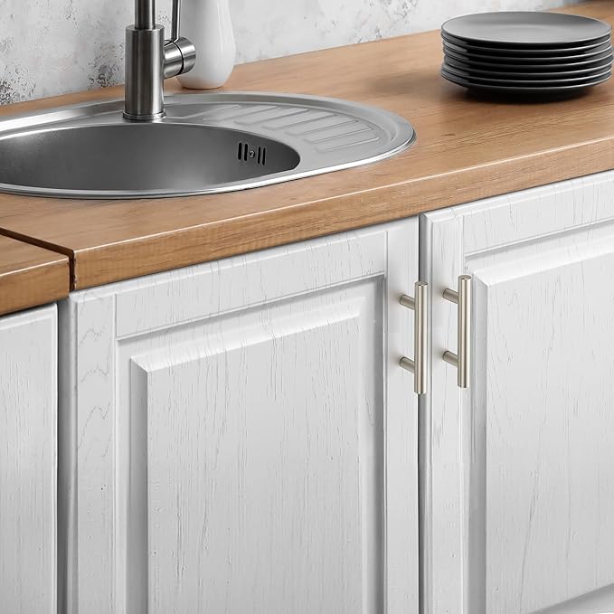 JOY DECOR 20 Pack Cabinet Handles, Brushed Nickel Cabinet Pulls, 2-1/2 in Hole Center Kitchen Cabinet Handles, Stainless Steel T Bar Handles for Dresser Drawers