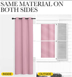 NICETOWN Bedroom Curtain Panels Blackout Draperies, Thermal Insulated Solid Grommet Blackout Curtains/Drapes (1 Pair, 34 by 63 inches, Crystal Pink)