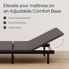 Siena 8” Full Mattress with Adjustable Base - Head & Foot Incline - Medium Firm Gel Memory Foam - Premium Pressure Relieving Layers - Wireless Remote with Memory - Zero Clearance - Zero Gravity