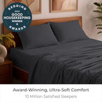 Mellanni Queen Sheets Set - 4 PC Iconic Collection Bedding - Hotel Luxury, Extra Soft, Cooling Bed Sheets - Wrinkle, Fade, Stain Resistant (Queen, Charcoal)