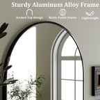 HARRITPURE 20"x30" Arched Bathroom Mirror - Wall Mounted Mirror - Black Arch Mirror - Aluminum Alloy Frame Bathroom Mirror Living Room, Bedroom and Entryway