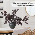 Lyrow 3 Pack Artificial Cimicifuga Plant Leaf Spray Faux Plum Cimicifuga Ramosa Leaf Branch Faux Fall Spray Silk Plants for Home Vase Wedding Garden Farmhouse Table Mantel Decor (32 Inches)
