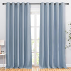 NICETOWN Vintage Blue Room Darkening Draperies and Curtains - Home Fashion Energy Saving Grommet Top Room Darkening Drape Panels for Bedroom (Set of 2, 66 by 90 Inch, Vintage Blue)