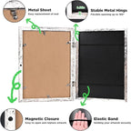 KINLINK 10x12.5 Kids Art Frames Set of 2, Solid Wood Kids Artwork Frames Changeable with Acrylic Front Opening Holds 150 Pictures, Art Frame for Kids Artwork with Mat or without Mat, Rustic White