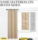 NICETOWN Room Darkening Curtain Panels for Loft, Biscotti Beige, 2 Panels, W29 x L40 -Inch, Thermal Insulated Grommet Room Darkening Draperies/Drapes for Window