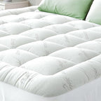Ultra Soft California King Size Mattress Topper - Viscose Made from Bamboo Pillow Top Mattress Pad for Back Pain Relief - Naturally Cooling for Hot Sleepers, White