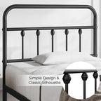 Yaheetech Classic Metal Platform Bed Frame Mattress Foundation with Victorian Style Iron-Art Headboard/Footboard/Under Bed Storage/No Box Spring Needed/Twin Size Black