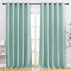 NICETOWN Aqua Blue Blackout Bedroom Curtains, Energy Saving Thermal Window Treatments Grommet Light Blocking Privacy Room Dividers for Living Room, 2 Panels, W66 x L102