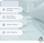 Linen Home 100% Cotton Percale Sheets King Size, Blue Duck Egg, Deep Pocket, 4 Pieces Set - 1 Flat, 1 Deep Pocket Fitted Sheet and 2 Pillowcases, Crisp Cool and Strong Bed Linen