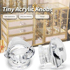 MroMax 6pcs Tiny Pull Handle Triangle Acrylic Mini Knob 19mm Diameter Clear Shiny Knob Cute Decoration for Jewelry Box, Gift Case and Makeup Box
