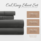 Linen Market Bed Sheets for California King Size Bed (Gray) - Sleep Better Than Ever with These Soft and Cooling California King Sheets - Deep Pocket Fits 16" Thick Beds - 4 Piece Cal King Sheet Set