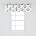 Ambesonne Vintage Nautical Tattoo Window Valance Pack of 2, Repetitive Anchor and Motif Maritime Pattern, Rod Pocket Curtain Valances for Kitchen Bedroom, 54" X 18", Pale Cinnamon Pale Grey