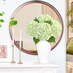 3 Pcs Real Touch Hydrangea Artificial Flowers, 21" Light Green Full Faux Hydrangea Flowers Latex Fake Flowers for Home Decor Party Floral Arrangements Wedding Bouquets Centerpieces Outdoor Decor