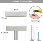 30 Pack Silver Cabinet Knobs - Sqaure Bar Cabinet Pulls Brushed Nickel Knobs for Kitchen Cabinet Drawer Stainless Steel Dresser Knobs for Cabinet Hardware 2in Length Single Hole