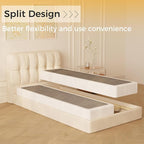 Split Twin Box Spring 5 Inch, Easy Assembly Bed Foundation, Heavy Duty Low Profile Metal Twin Box Spring Only with Fabric Cover, Noise Free