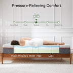Marsail 6 Inch Queen Size Mattress, Cooling Gel Memory Foam, Fiberglass Free Breathable Cooling Bed Twin Mattress, Medium-Firm in A Box
